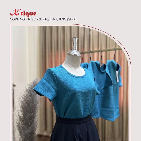 Blouse with short sleeve,KT/3173D/101