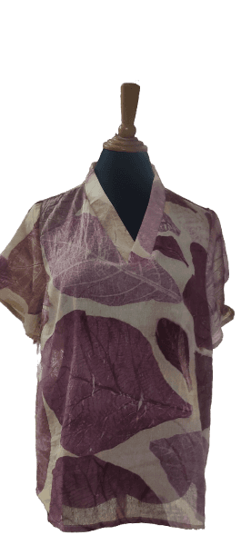 botanical printing blouse